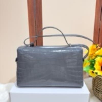 wholesale quality loro piana extra bag l27 alligator crystal grey silver hardware